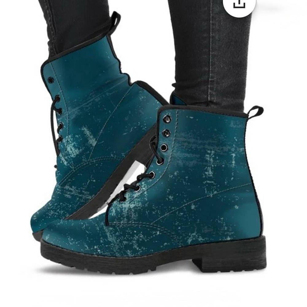Stylish Teal Combat Boots